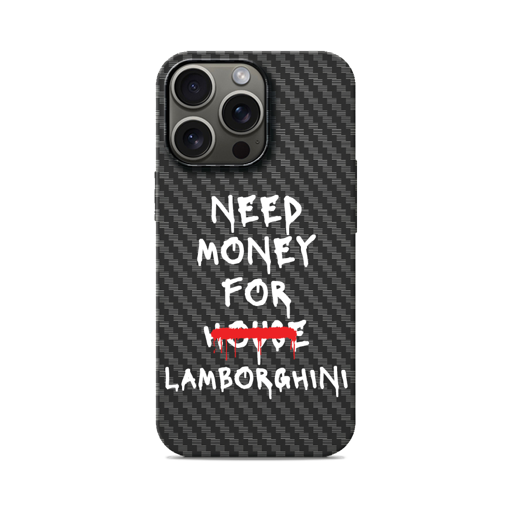 Карбоновий чохол з MagSafe для iPhone Need Money For house Lamborghini Need Money For house Lamborghini