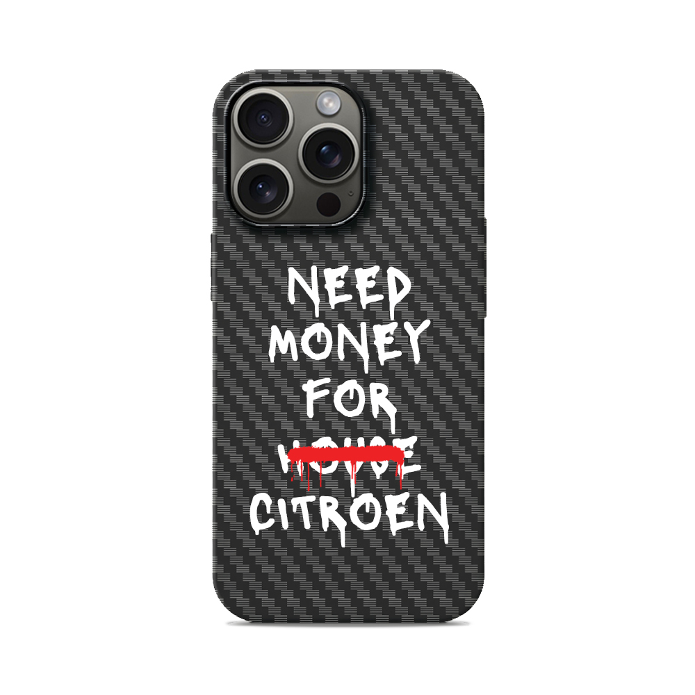 Карбоновий чохол з MagSafe для iPhone Need Money For house Citroen Need Money For house Citroen