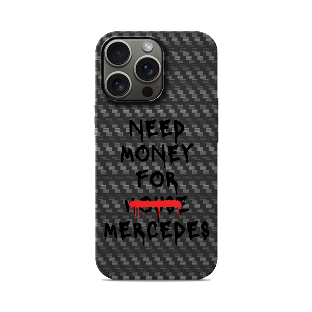 Карбоновий чохол з MagSafe для iPhone Need Money For house Mercedes Need Money For house Mercedes