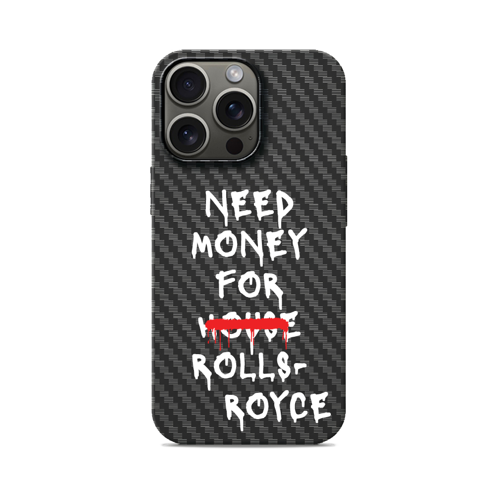 Карбоновий чохол з MagSafe для iPhone Need Money For house Rolls-Royce Need Money For house Rolls-Royce