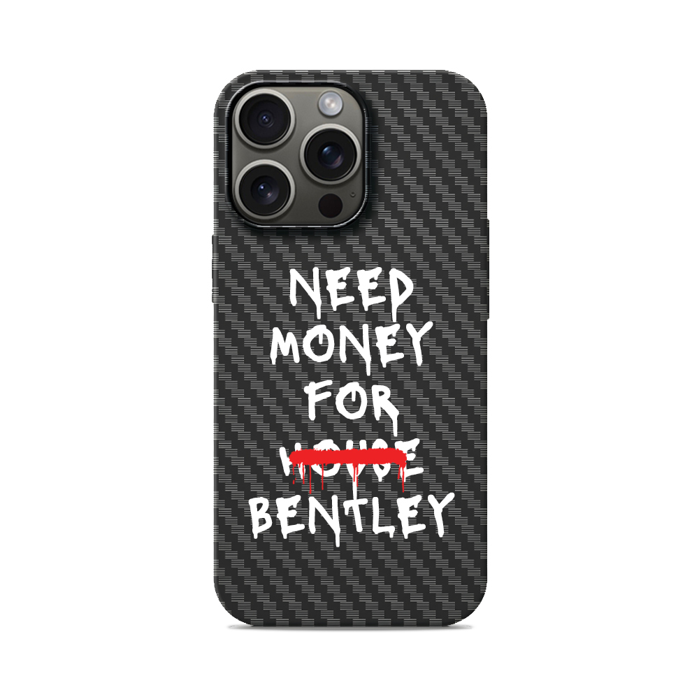 Карбоновий чохол з MagSafe для iPhone Need Money For house Bentley Need Money For house Bentley