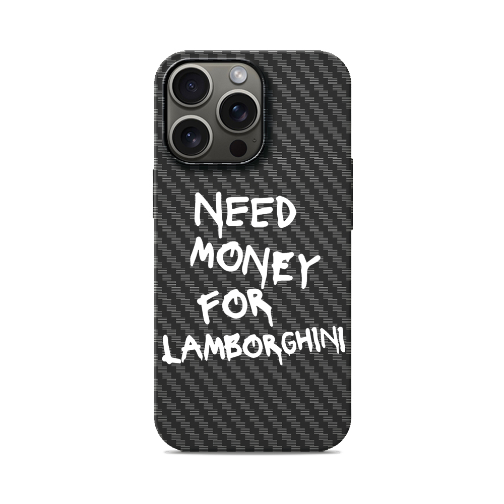 Карбоновий чохол з MagSafe для iPhone Need Money For Lamborghini Need Money For Lamborghini