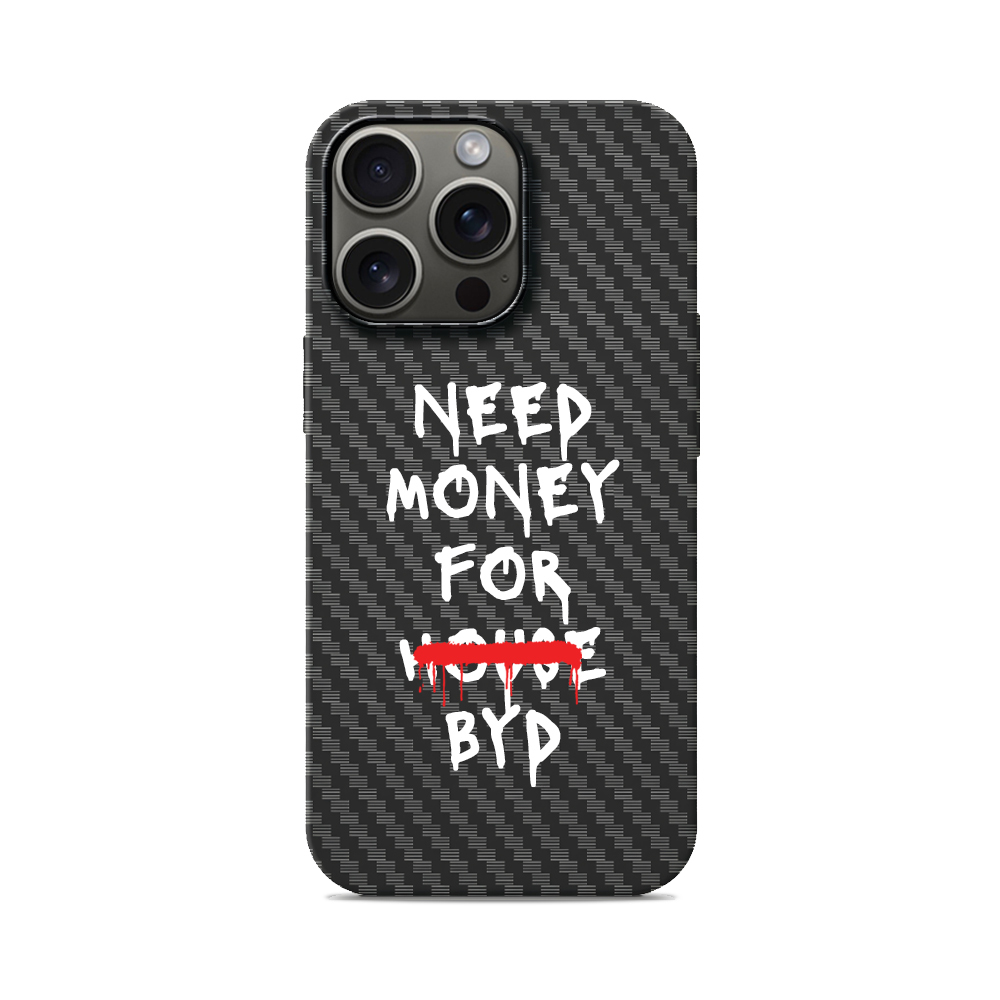 Карбоновий чохол з MagSafe для iPhone Need Money For house BYD Need Money For house BYD