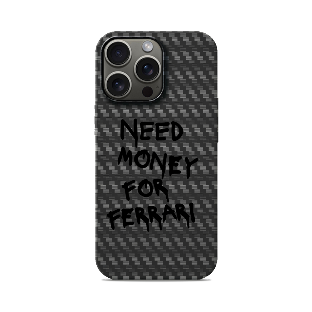 Карбоновий чохол з MagSafe для iPhone Need Money For Ferrari Need Money For Ferrari