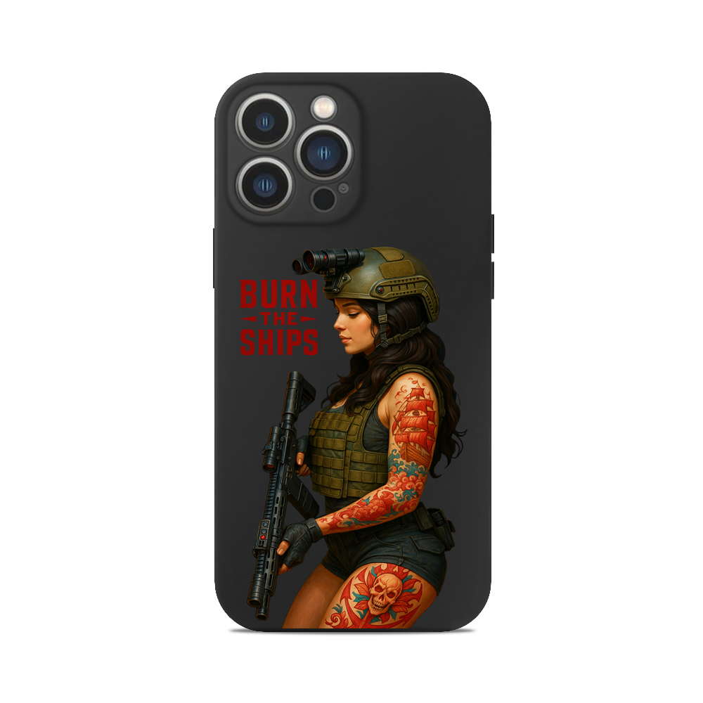 Чохол для iPhone ДІВЧИНА ЗБРОЯ ЗСУ BURN