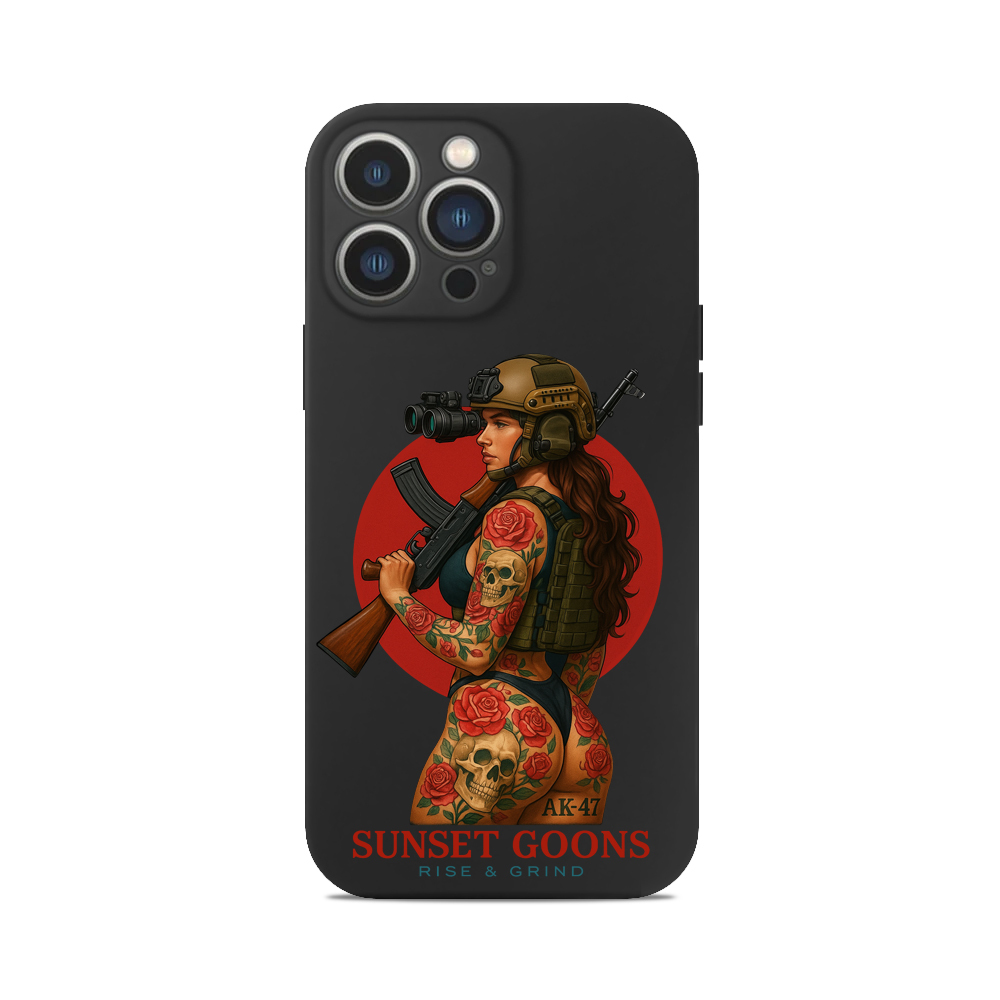 Чохол для iPhone SUNSET ЗСУ ДІВЧИНА НА ЗАХОДІ СОНЦЯ