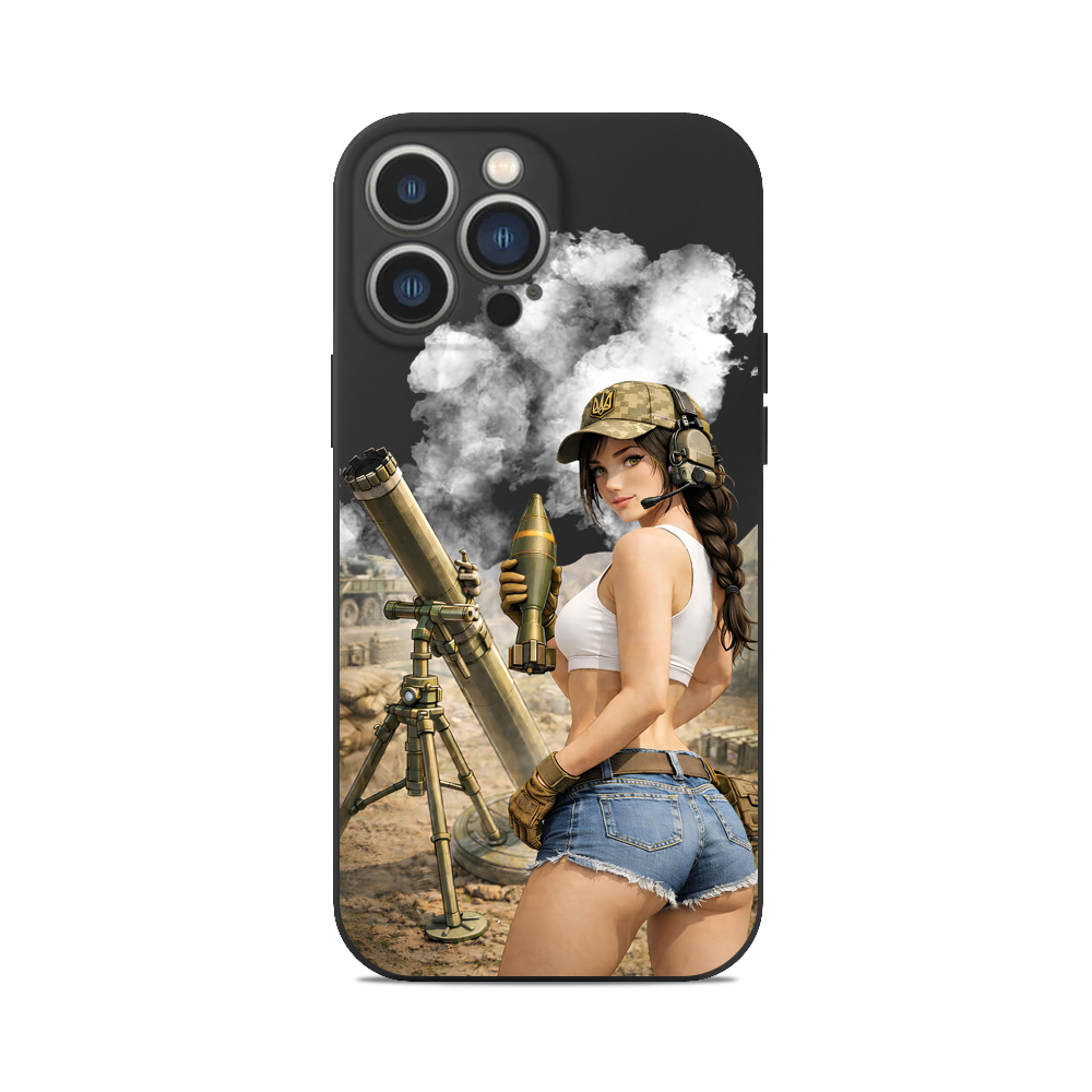 Чохол для iPhone МІНОМЕТ ЗСУ ДІВЧИНА