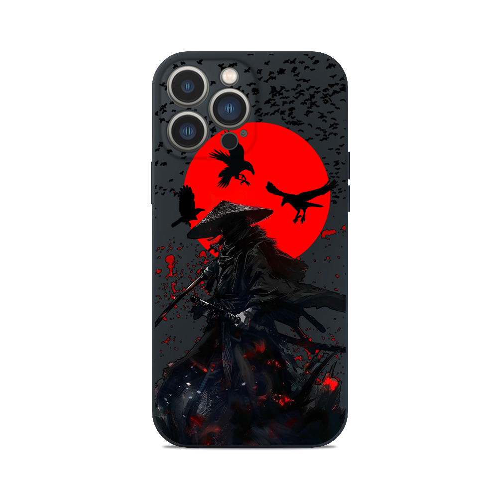 Чохол для iPhone ЯПОНСЬКИЙ САМУРАЙ ІЗ ВОРОНАМИ