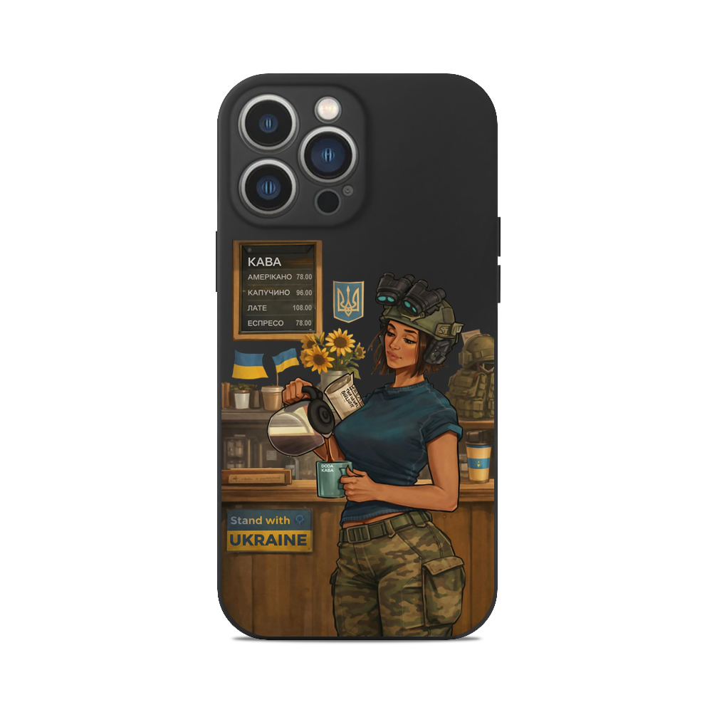 Чохол для iPhone ДІВЧИНА КАВА ЗСУ БАРИСТА