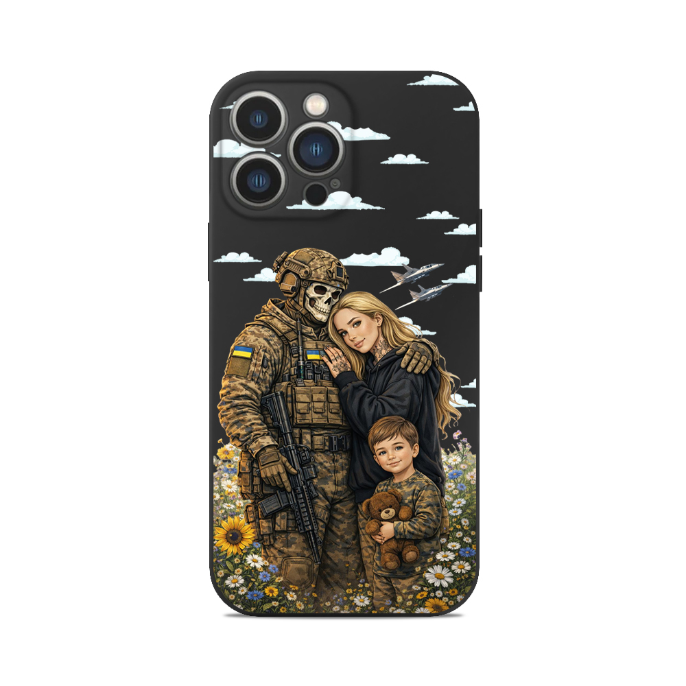 Чохол для iPhone ОБІЙМИ ЗСУ СІМЯ СИН
