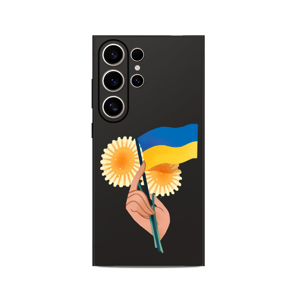 Чохол для Samsung з мікрофіброю ВСЕ БУДЕ УКРАЇНА ПРАПОР СОНЯШНИК