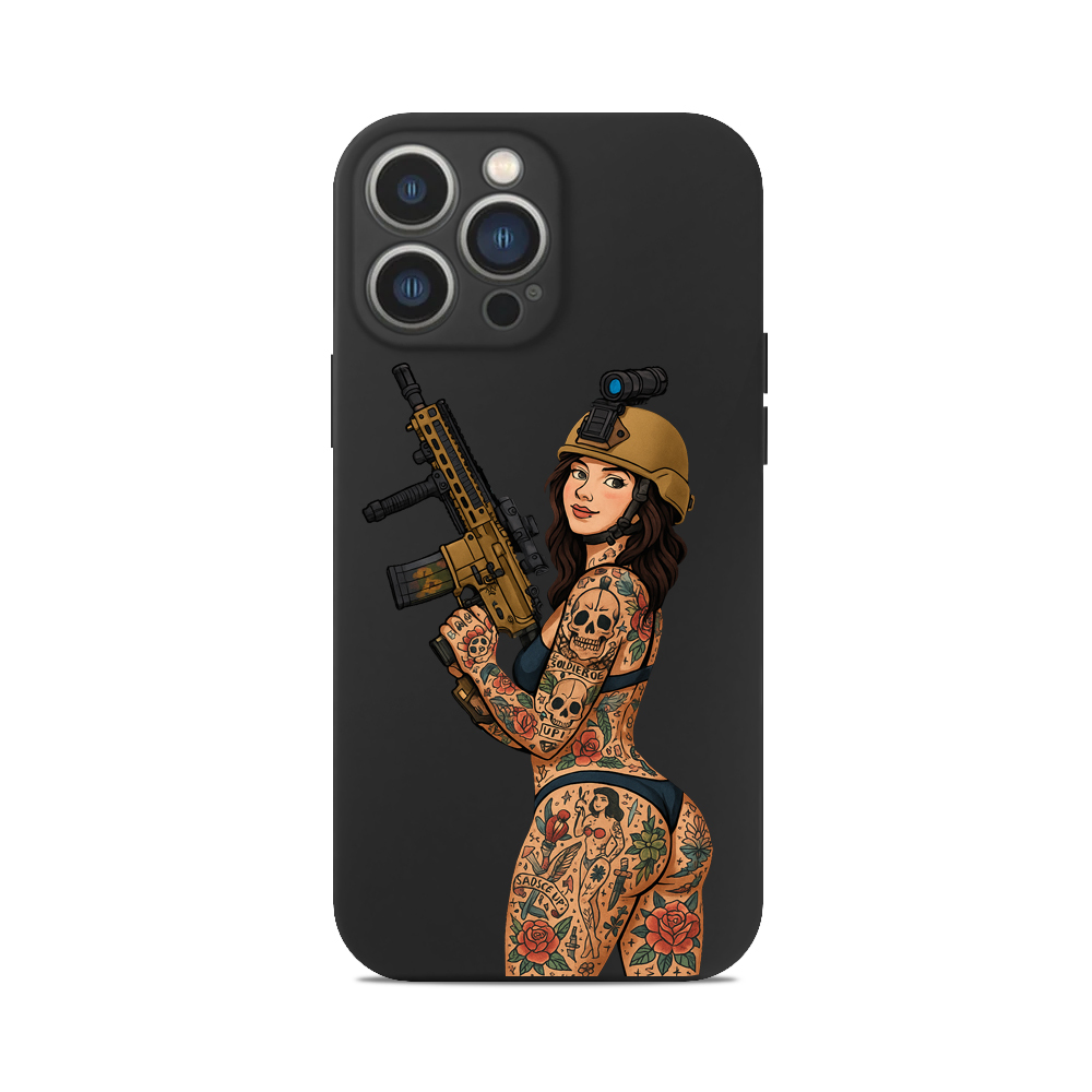 Чохол для iPhone ДІВЧИНА ІЗ ЗБРОЄЮ ЗСУ
