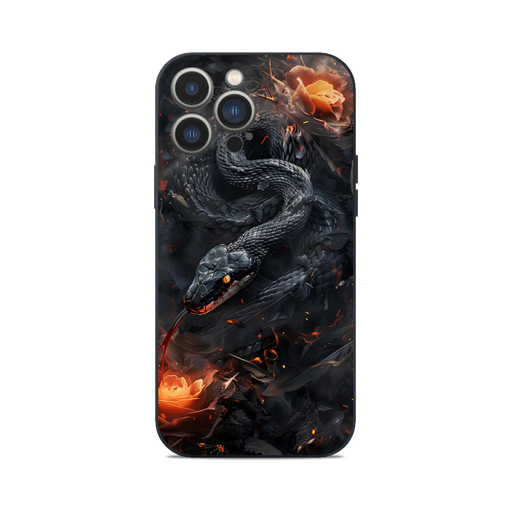 Чохол для iPhone ЧОРНА ЗМІЯ КВІТИ