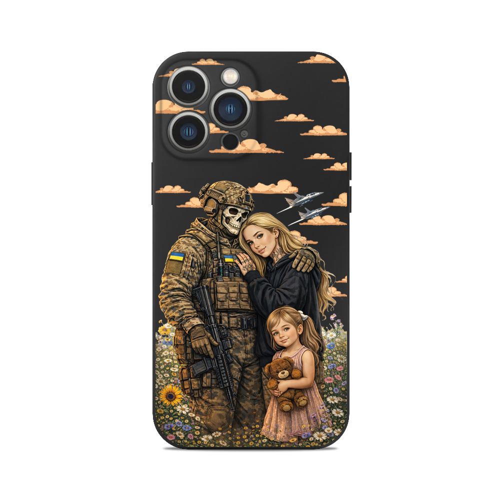 Чохол для iPhone ОБІЙМИ ЗСУ СІМЯ ДОНЬКА